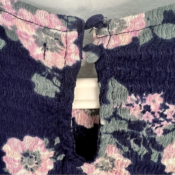 Ophelia Rose Blue Floral Print 3/4 Sleeves Blouse Size S - Picture 9 of 11